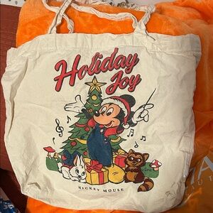 Holiday Joy Tote Bag - Cream